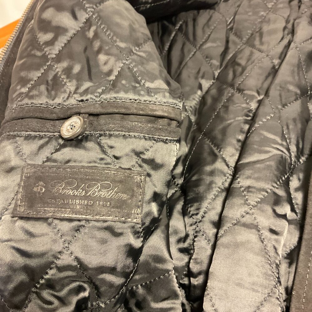 Brooks Brothers Suede Leather Black Safari Field Jacket Coat Men’s XXL NWT - Picture 4 of 16